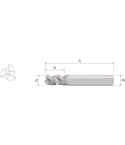 Somta Solid Carbide 3 Flute End Mills Regular Length Uncoated for Aluminium