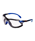 3M™ Solus™ S1101SGAF-KT Safety Glasses, Kit, Foam, Strap, Black/Blue, Clear Scotchgard™ Anti-fog lens