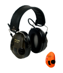 3M™ PELTOR™ SportTac Headset, 26 dB, Orange / Green Cups, Foldable Headband, MT16H210F-478-GN