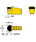 Sandvik Coromant N151.2-A125-30F-P CD10 T-Max™ Q-Cut insert for profiling