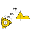 Sandvik Coromant R166.0G-16WH01-110 H13A T-Max™ U-Lock insert for thread turning