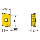 Sandvik Coromant R390-18 06 12H-PL 1025 CoroMill™ 390 insert for milling