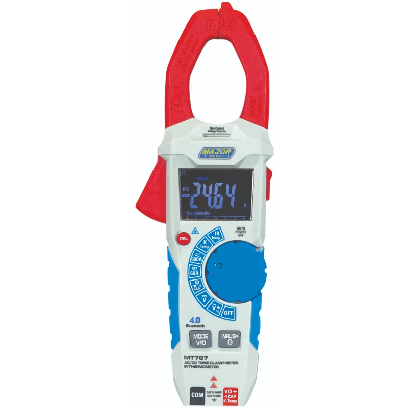 Tech Irmeter Major Tech MT767 IR Thermometer Clamp Meter - BT 600A AC/DC