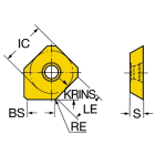 Sandvik Coromant R245-12 T3 E-W 1025 CoroMill™ 245 insert for milling