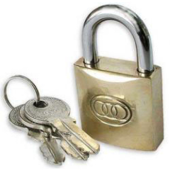 PADLOCK 25mm TRI-CIRCLE BRASS No262