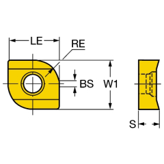 Sandvik Coromant L331.1A-08 45 15H-WL1025 CoroMill™ 331 insert for side & facemilling
