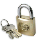 PADLOCK 38mm KAL TRICIRCLE BRASS No.264