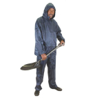 RAINSUIT NAVY RUBBERIZED M 2 PC + HOOD MTS
